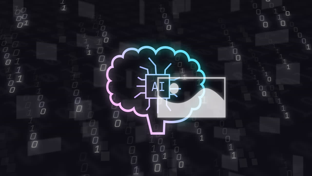 animación de un texto y procesamiento de datos de codificación binaria