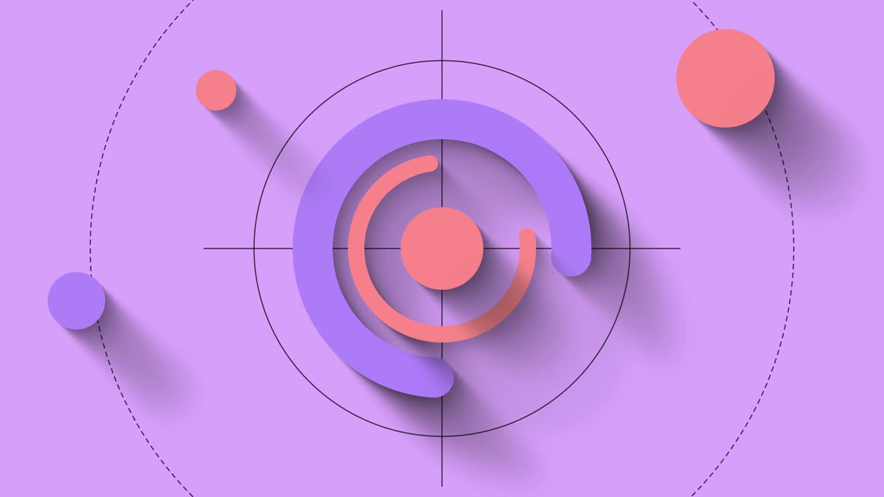 círculos y formas redondeadas con sombra en movimiento simple video de bucle sin costuras animación 4k uhd fondo abstracto geométrico con colores pastel para la presentación.