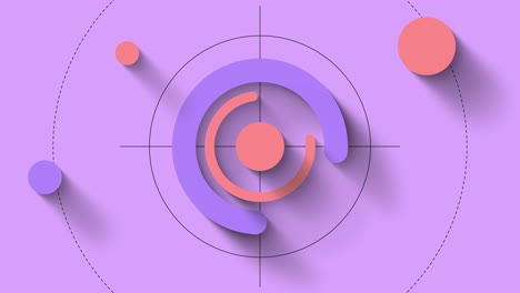 circles and rounded shapes with shadow in simple motion seamless loop video 4k uhd animation. geometric abstract background with pastel colors for presentation.