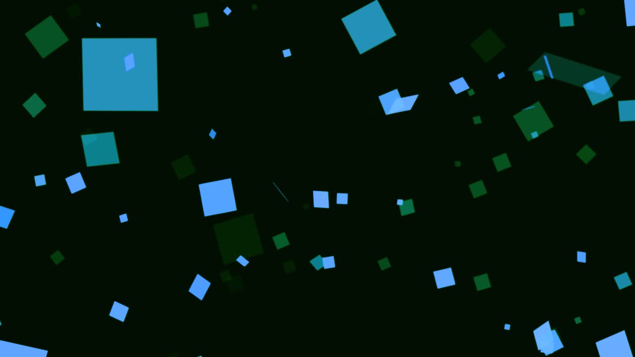 Blue Confetti Falling on Black Background