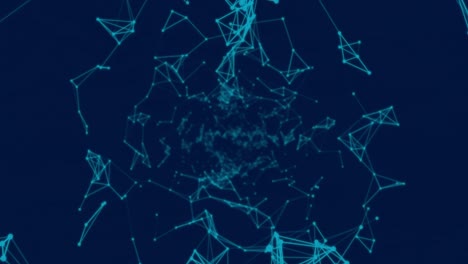 network of connections against blue background