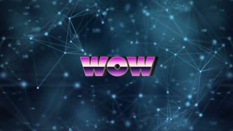 Animation-of-wow-text-over-connections-with-lights-background