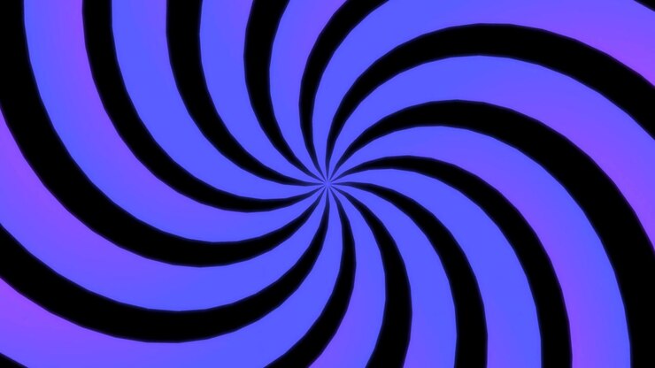 Animazione di sfondo a spirale rotante viola e nera