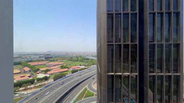 Veduta aerea della Sede di Godolphin e delle Scuderie Al Quoz, Dubai.