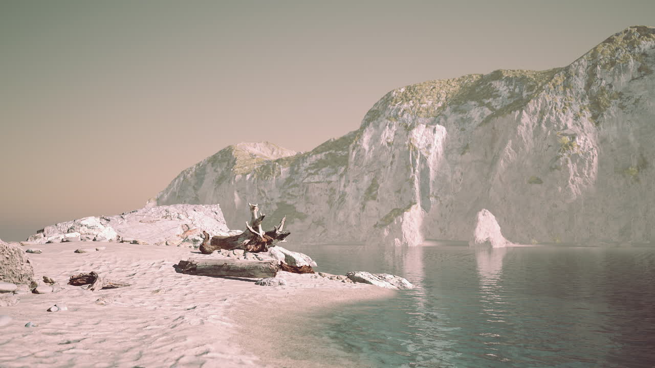 낙원 과 함께 바다 에서 해가 뜨는 열대 해양 풍경