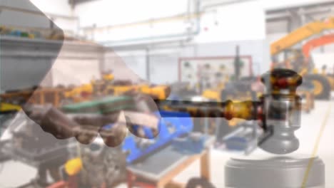 animación digital de las máquinas en la fábrica 4k