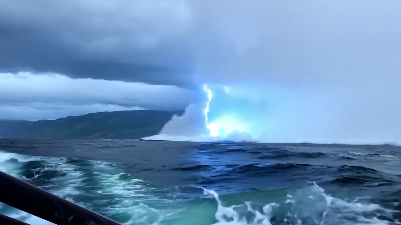 바다 위의 번개 타격