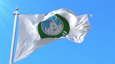 flag of riyadh, capital city of saudi arabia, loop