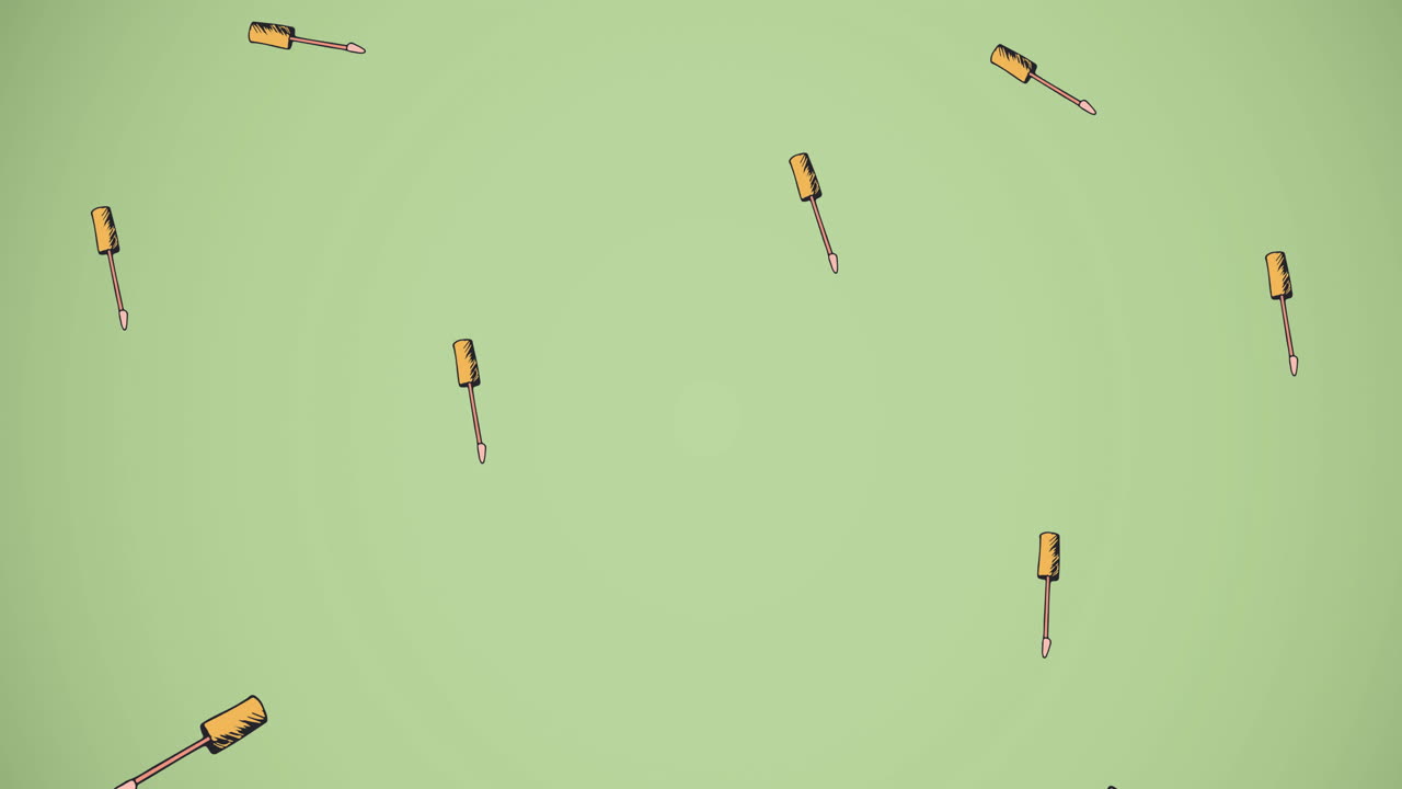 초록색 배경에 반복되는 립 글래스의 애니메이션