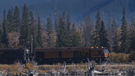 train parked idling in mountains