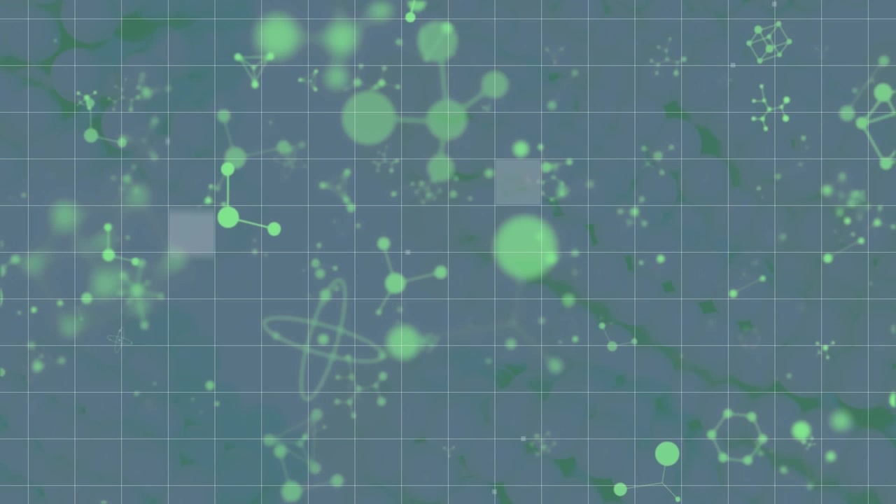 Animation of molecules on grey background
