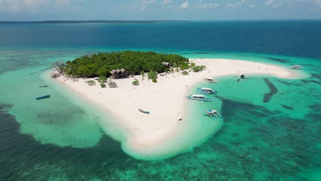 rising aerial panoramic overview patawan island balabac tropical paradise