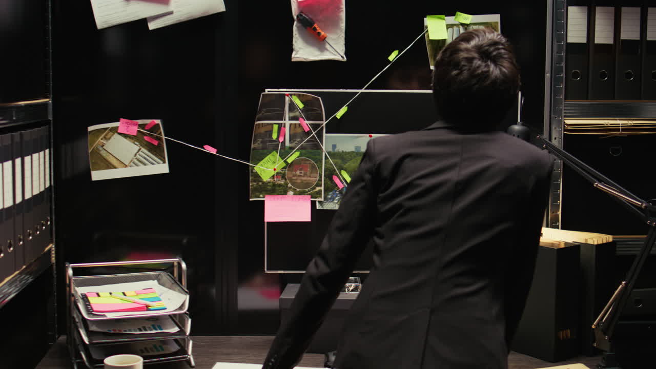 Detective Investigating Case in Office