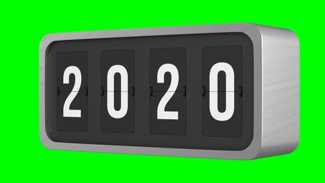 flip black scoreboard 2021 on green background. isolated 3d render