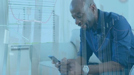 man using smartphone and data