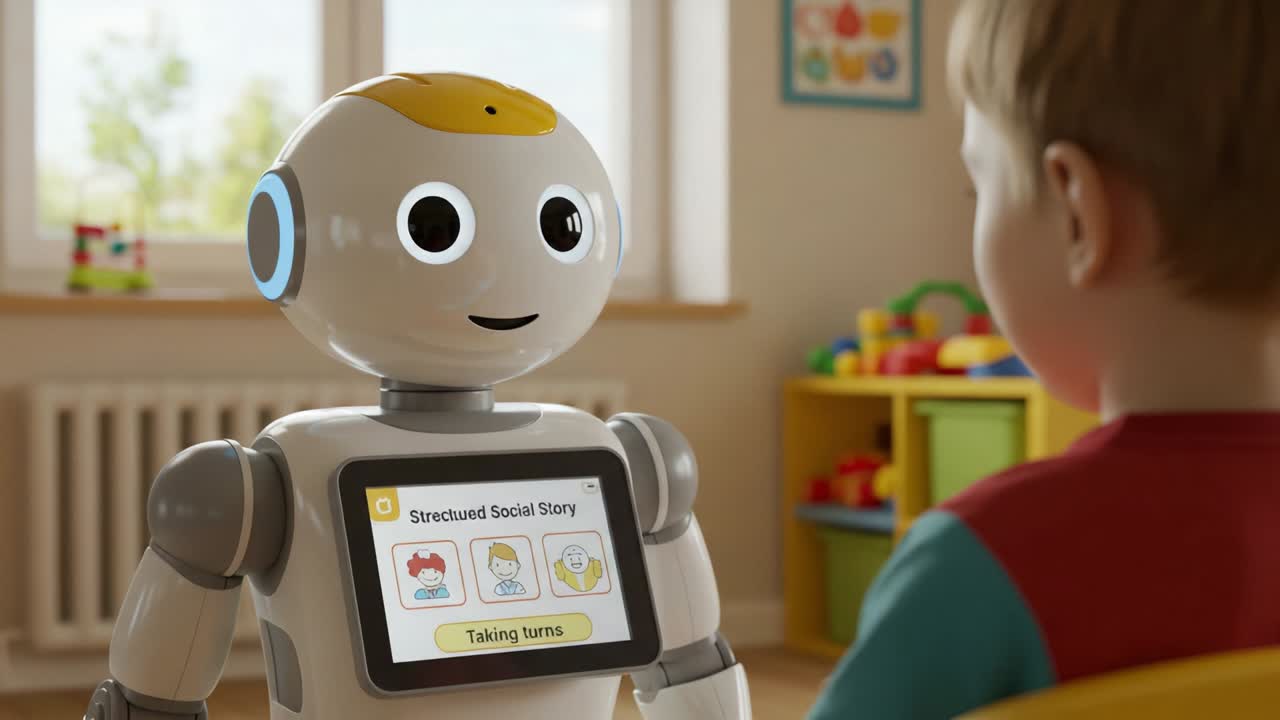 A Playful Interaction Between a Child and a Robot: Exploring Social Skills Through Engaging Storytelling Activities in a Bright Room