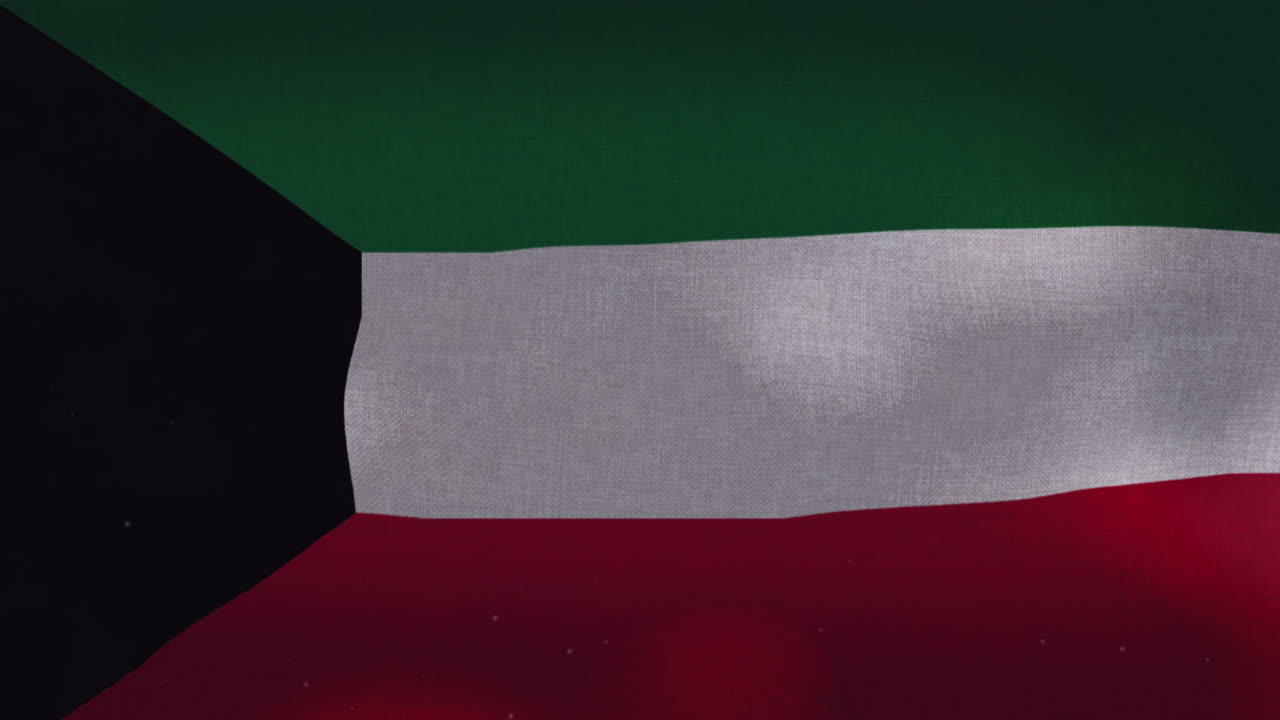 la bandera nacional de kuwait ondeando