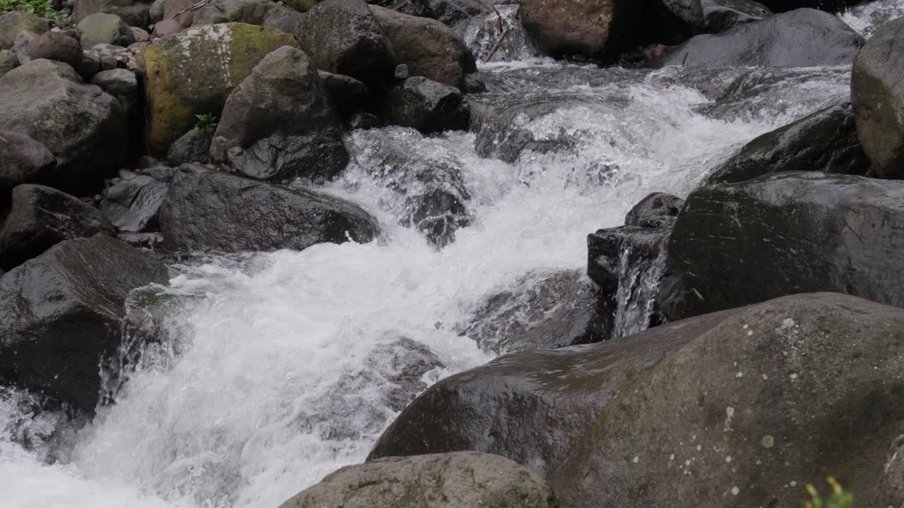 River flowing in slow motion. Static shot