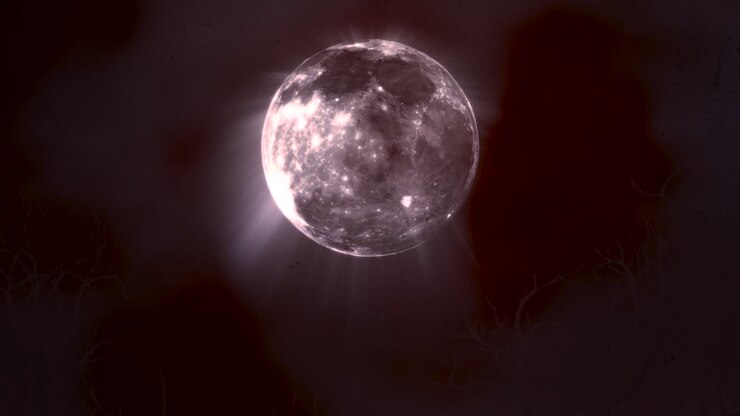 Animação mística de fundo de Halloween com lua escura e nuvens 8