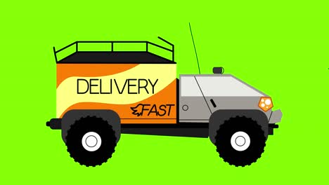 transporte futurista para la entrega
