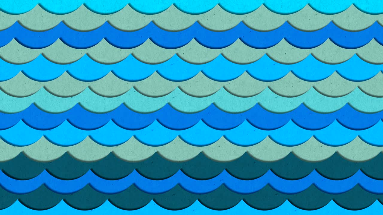 Realistic conceptual colorful paper texture waves illustration loop animation with alpha mask