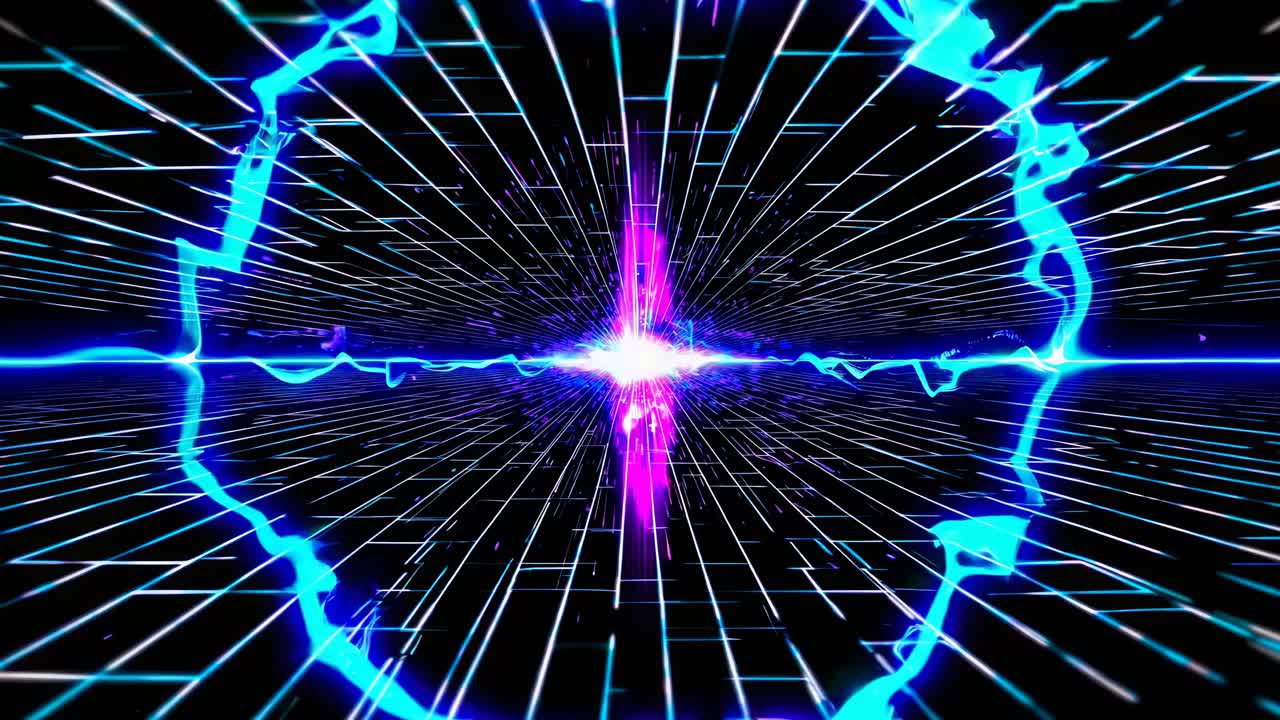 Abstract Futuristic Cyberpunk Neon Explosion