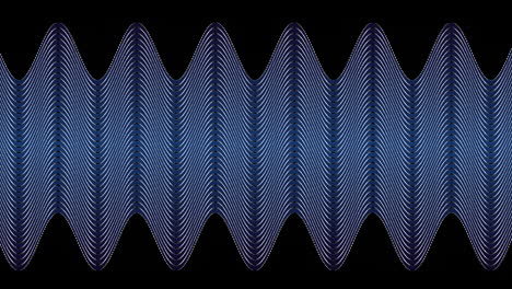 animación de delgadas líneas en zigzag curvas paralelas blancas y azules desplazándose lentamente sobre fondo negro