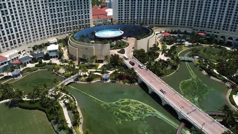 Imágenes-Aéreas-De-Drones-Del-Resort-De-Lujo-Grand-Hyatt-Baha-Mar-De-Bahamas,-Villa-Frente-Al-Mar-Cerca-De-Nassau