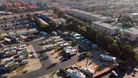 aerial pan of an rv park