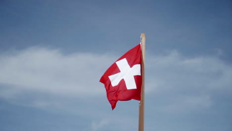 swiss flag in slow motion