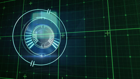 animación del reloj sobre la cuadrícula verde