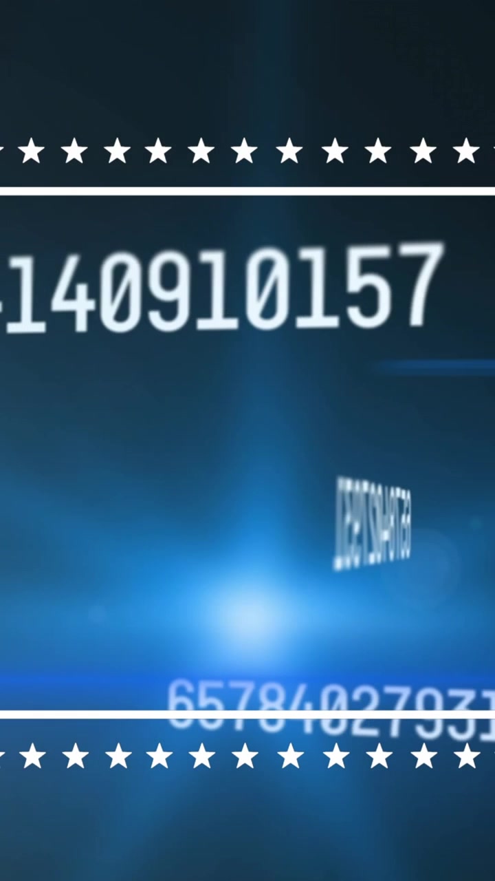 Animation of data processing over blue background