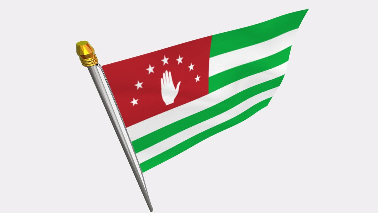 바람에 날아다니는 압하지아 공화국의 발의 루프 비디오, 4k uhd의 느린 동작 비디오