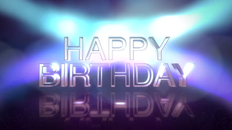 feliz cumpleaños con luz disco en el escenario
