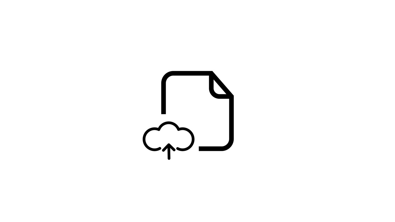 Dokumentikon, der viser et browservindue med en opadgående sky-pil-animation, isoleret på hvid baggrund