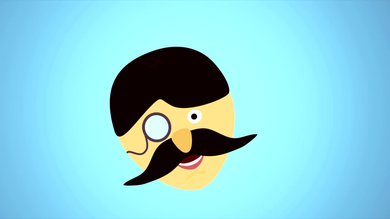 hombre de 4k con bigote - en bucle - fondo de color