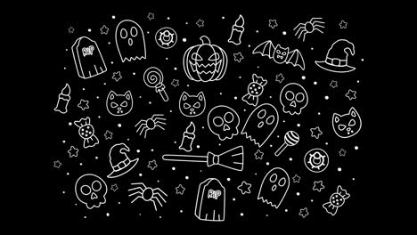 Elementos-De-Halloween-Fondos-Gráficos-En-Movimiento-Video-Fondo-Transparente-Con-Canal-Alfa