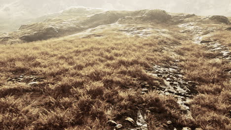 Trockenrasenfelder-Und-Berge-In-Nepal