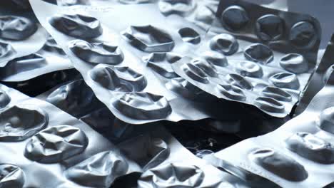 close up of pills of blister pack on table