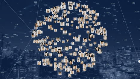 fotos de personas en forma de un globo giratorio