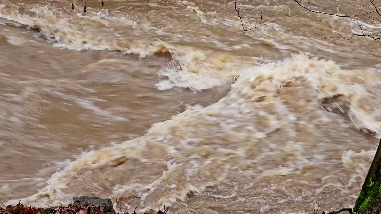 Disaster flood and water flow after rainfall