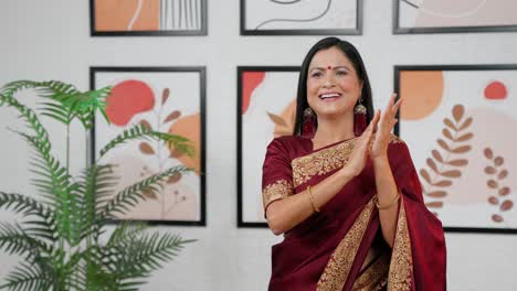 Happy-Indian-woman-clapping