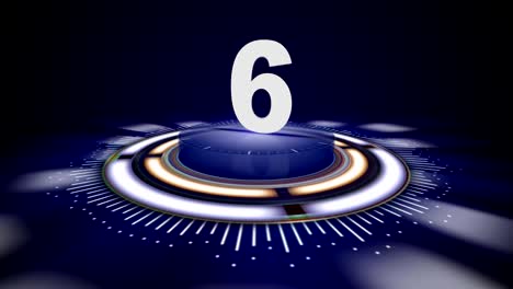 number 6, top ten numbers animation with alpha channel, rendering, background, loop