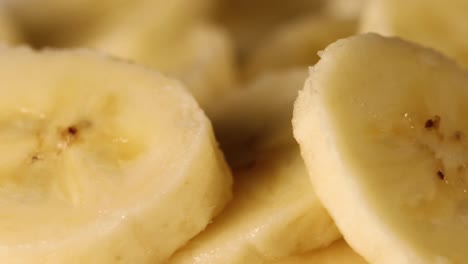 moving close up shot of banana slices