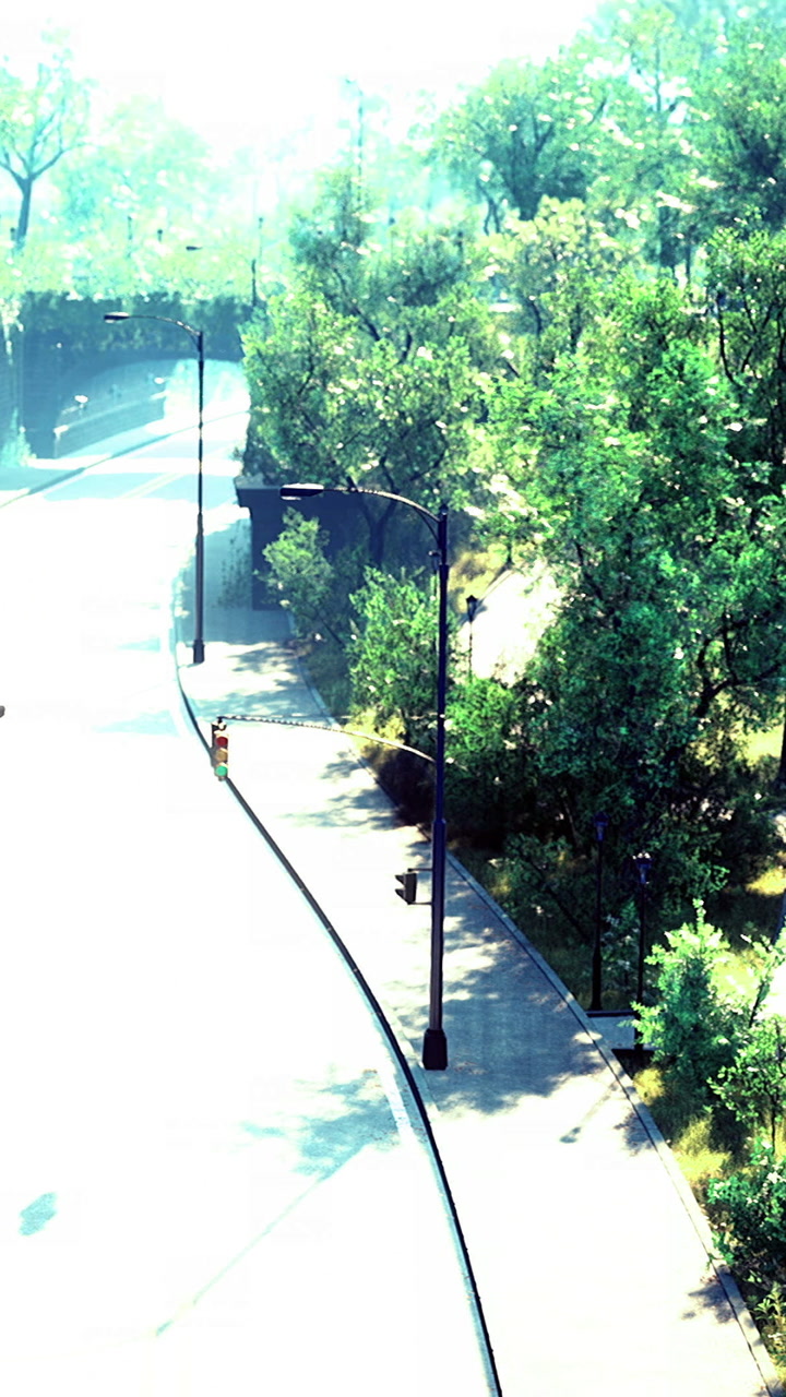 Winding path through lush greenery under soft morning light in a serene setting