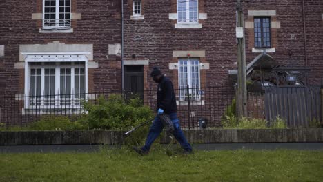 street cleaning in residential area