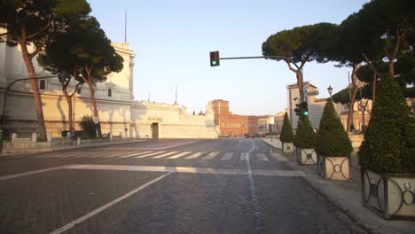 person running outside altar of the fatherland