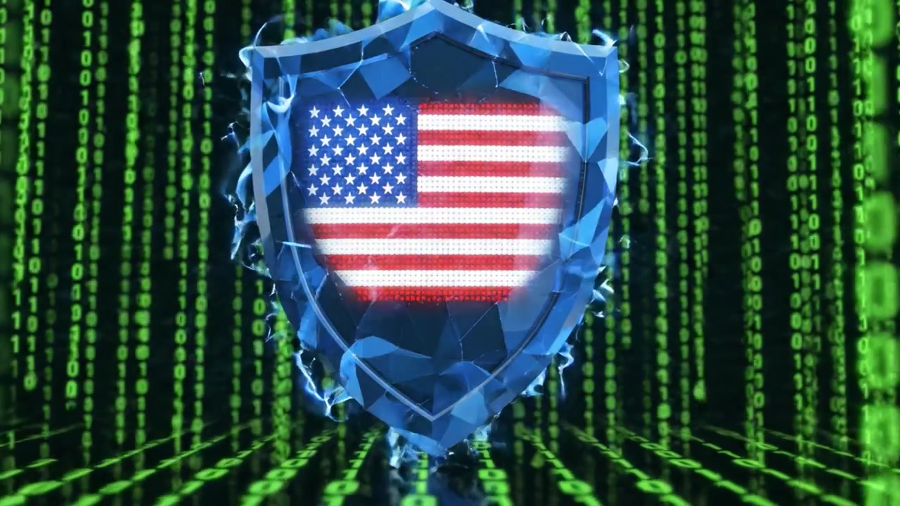 A Digital Shield Emerges Amidst Cascading Binary Code, Symbolizing Cybersecurity and Protection in the Modern Digital Landscape