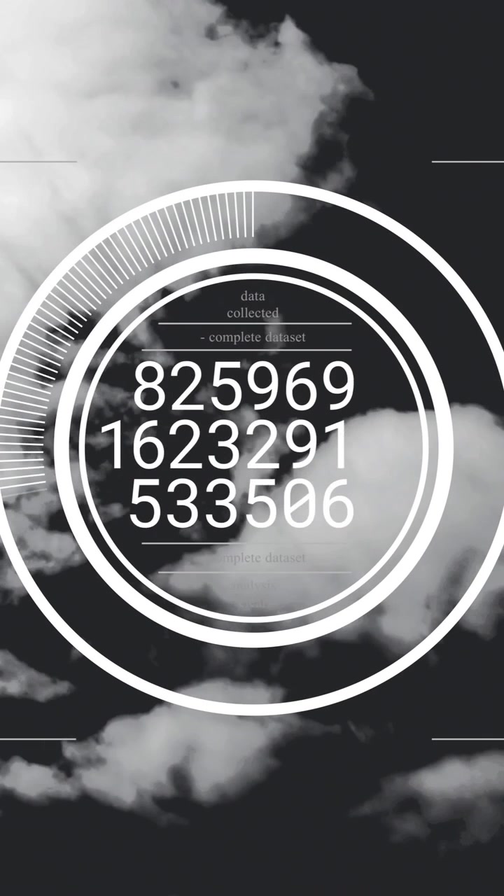 Animation of circle and data processing over clouds