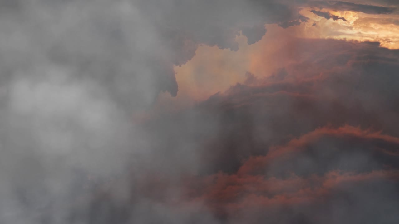sunset sky and clouds with Lightning bolts, nature background